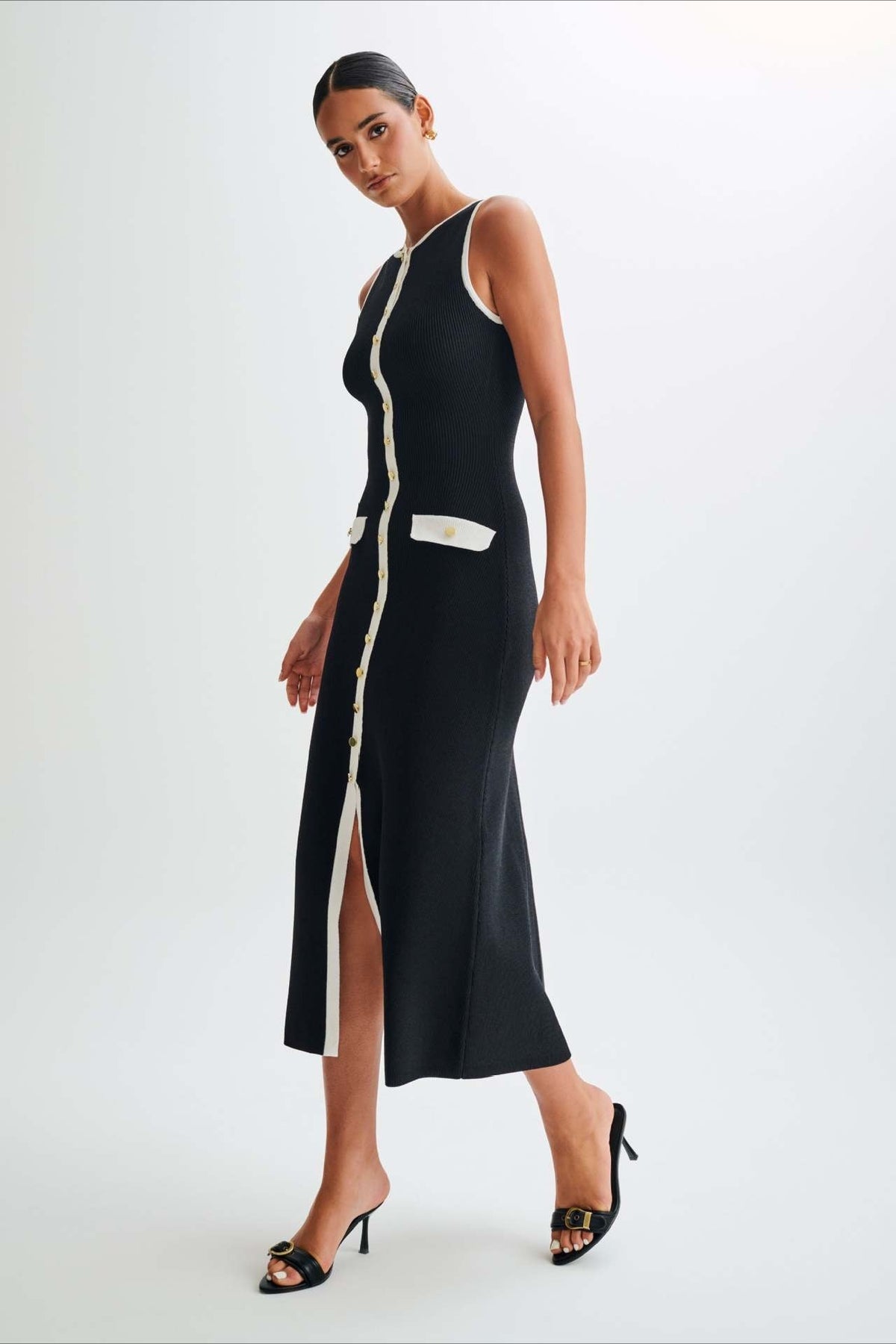 Knit Sleeveless Bodycon Sweater Dress