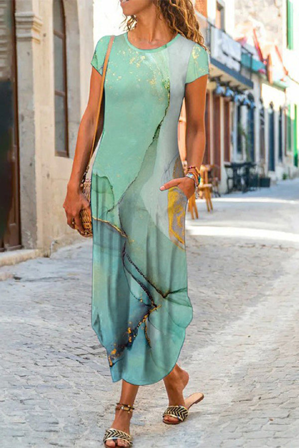 Ada Pocketed Daily /vacation Stretch Midi Dress