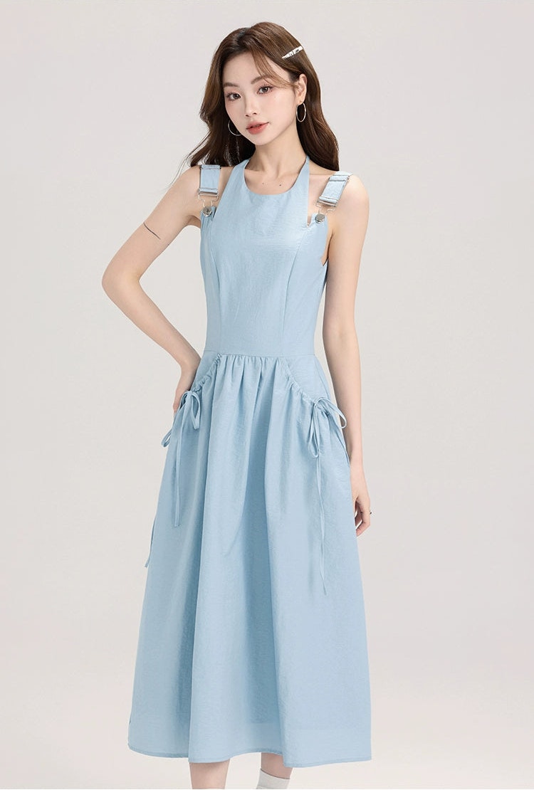 Overall Midi Dress With Side Ties