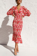 Rowena Bishop Sleeve Smocked Midi Dress