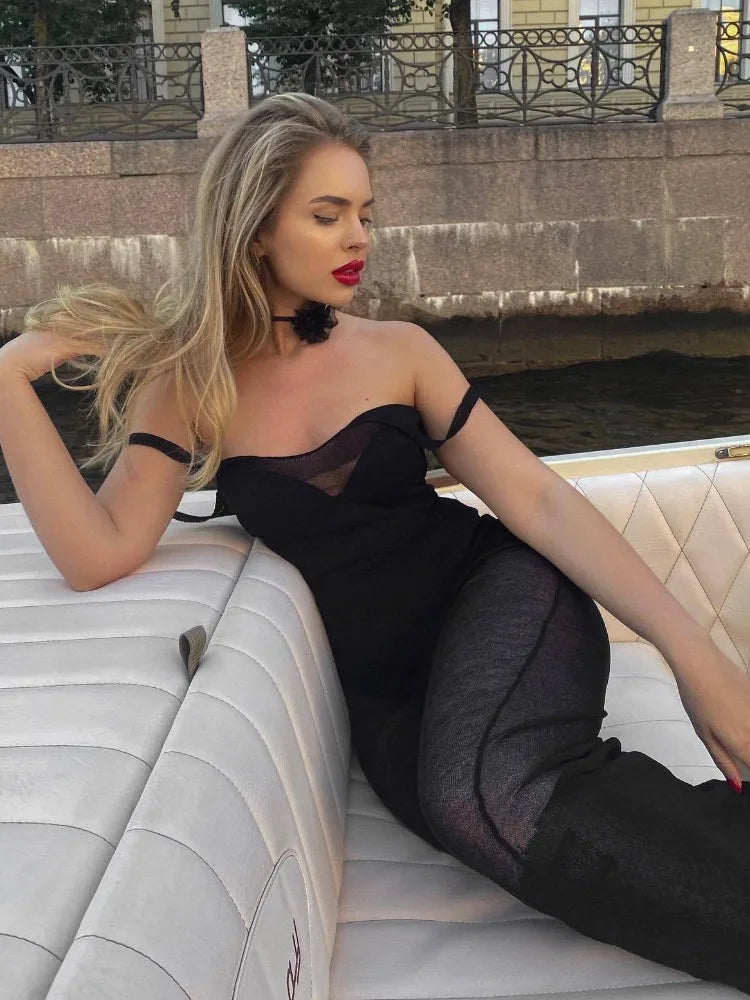 Backless Patchwork Maxi Dress Cover Up for Slim Loose Holiday Beach See-through Clothes Dress Female Knit Long Dress