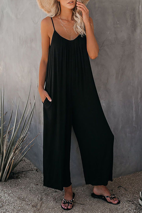 Suspenders Print Jumpsuit