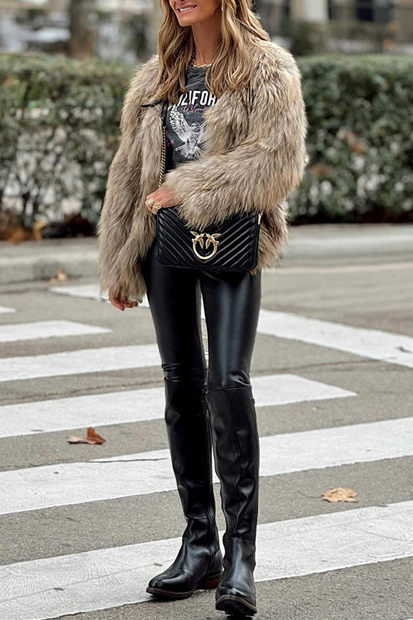 Pants Small Leg Pu Leather Pants