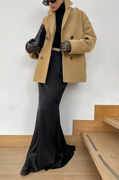 Wool Blend Midi Coat