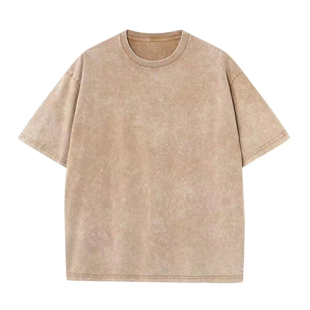’s Washed T-shirts Street Hip Hop Retro Punk T Shirt Harajuku Cotton Short Sleeve Acid Wash Tshirts Top