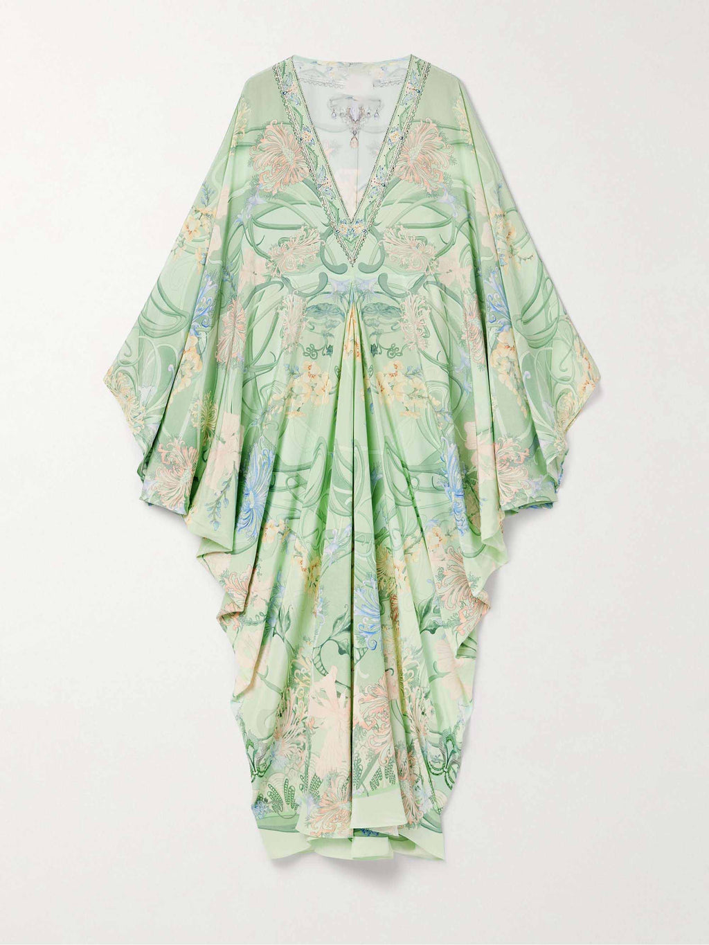 Unique Print V Neck Oversized Midi Dress