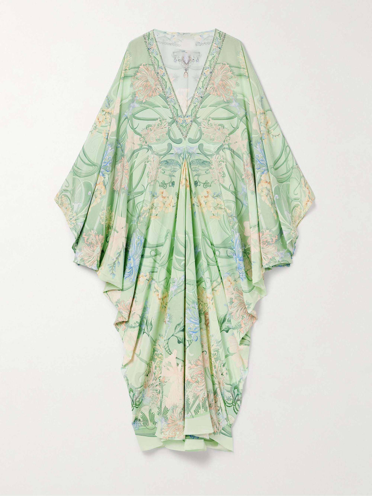 Unique Print V Neck Oversized Midi Dress