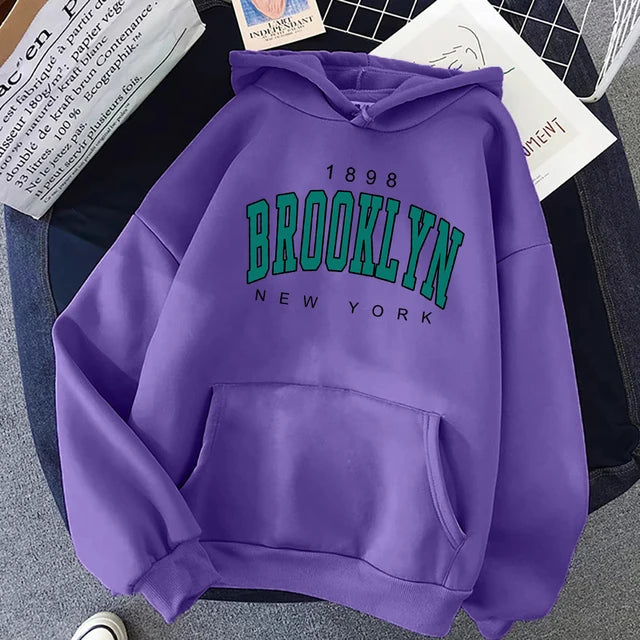 1898 Brooklyn New York Printed Hoodies Fleece Hoody Creativity Pullover Clothing Street Loose Sweatshirts ’s