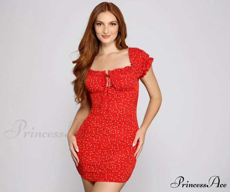 Flirty Vibes Off the Graceful Shoulder Mini Dress
