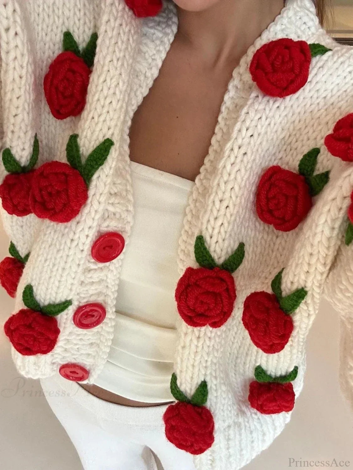 Button Closure Knit Cardigan