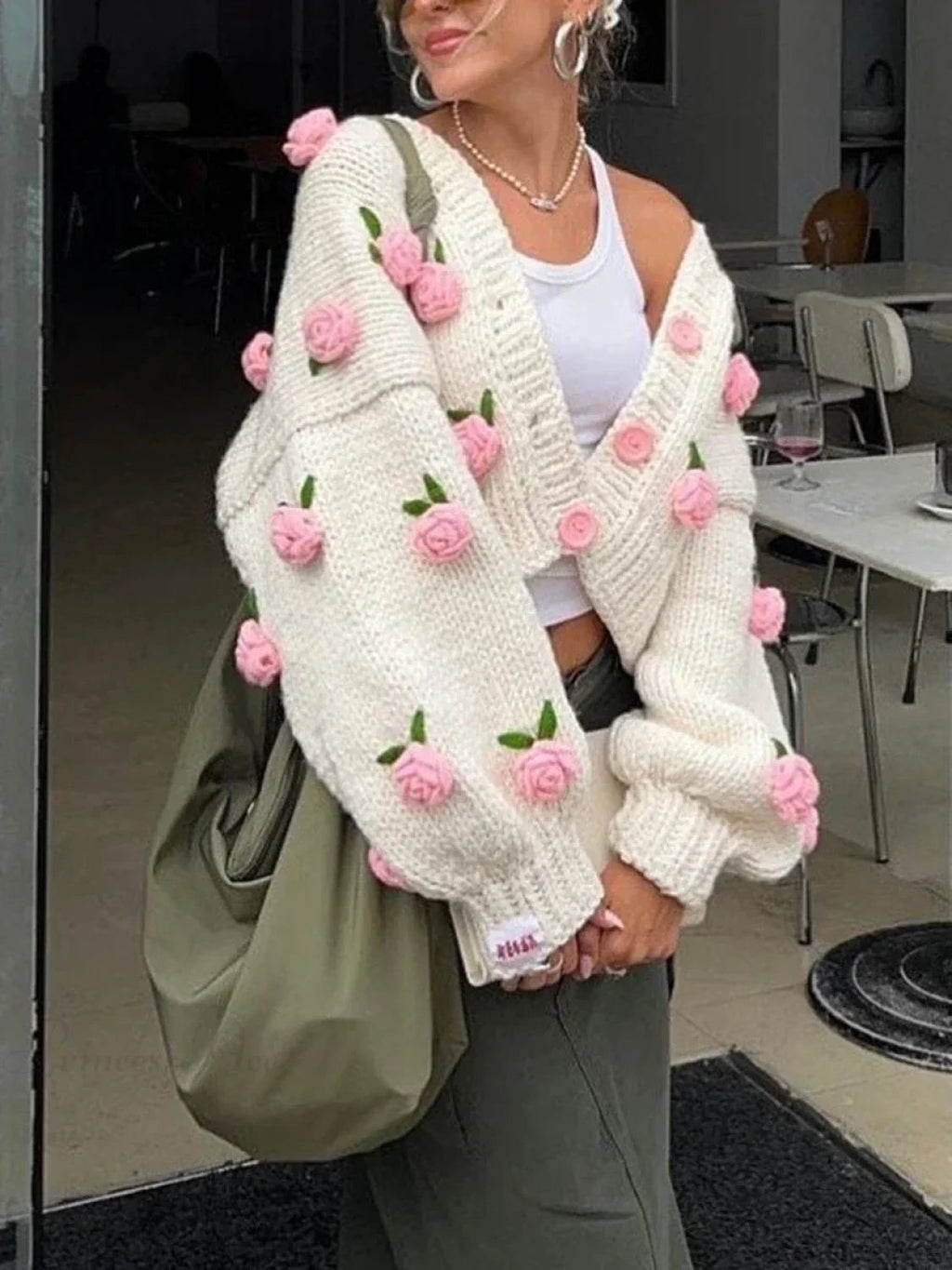 Button Closure Knit Cardigan