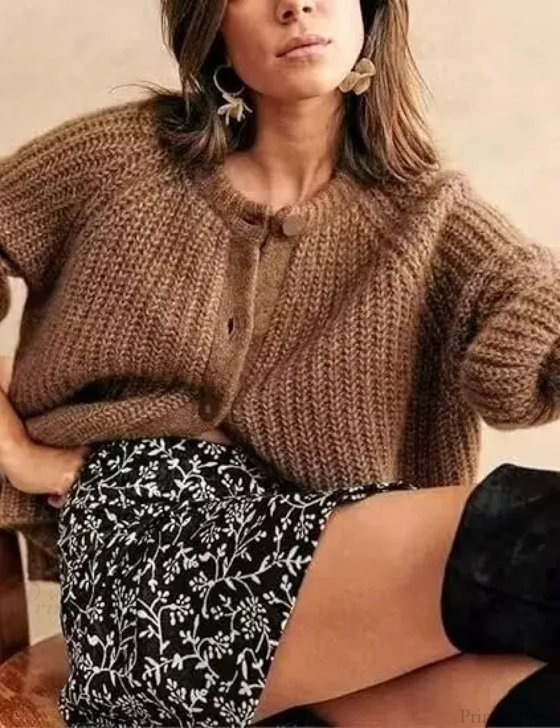 French Niche Lazy Style Loose Cardigan