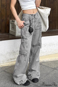 Graffiti Multi-pocket Micro-flare Cargo Pants