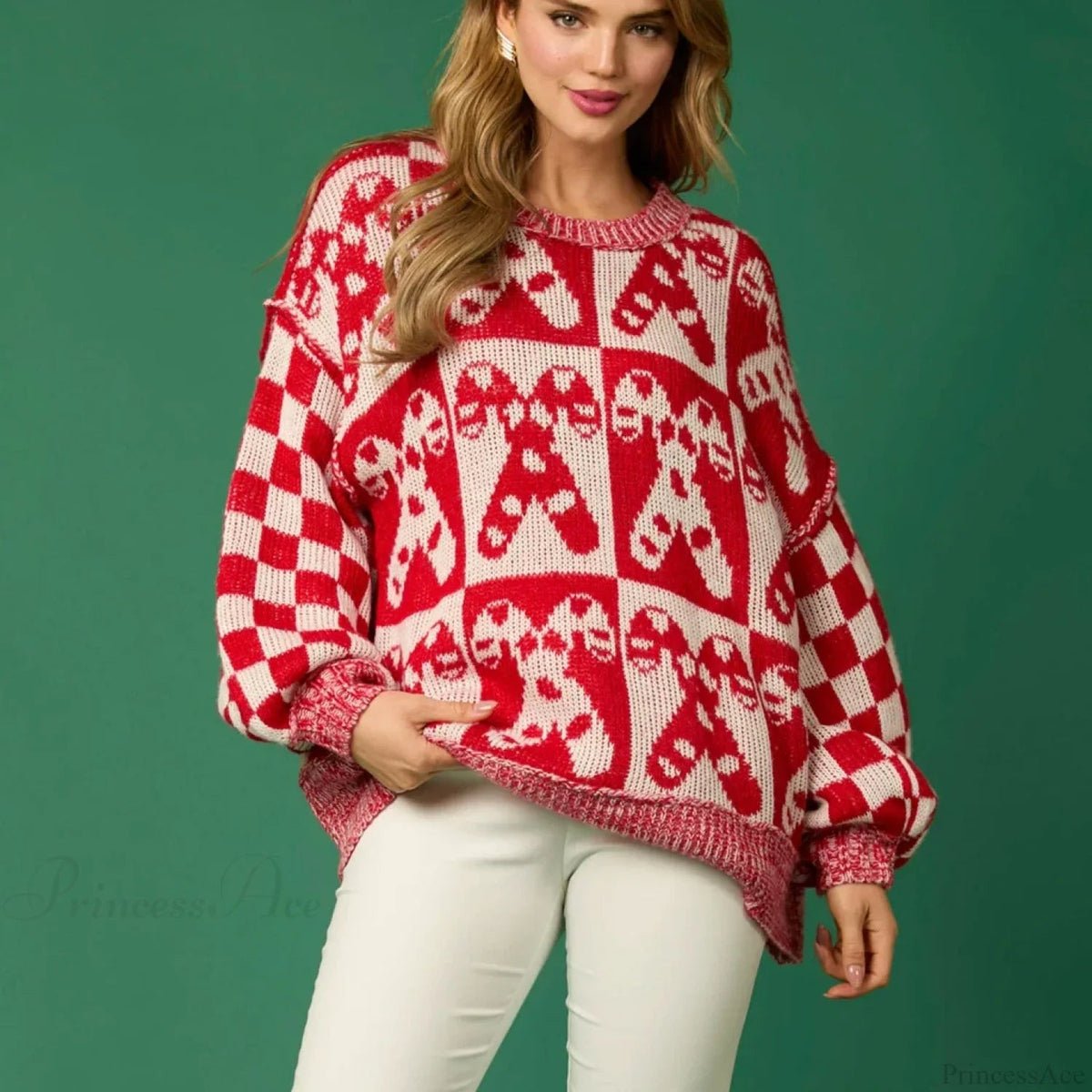 Halloween Round Neck Long Sleeve Aesthetic Gingerbread Loose Sweater