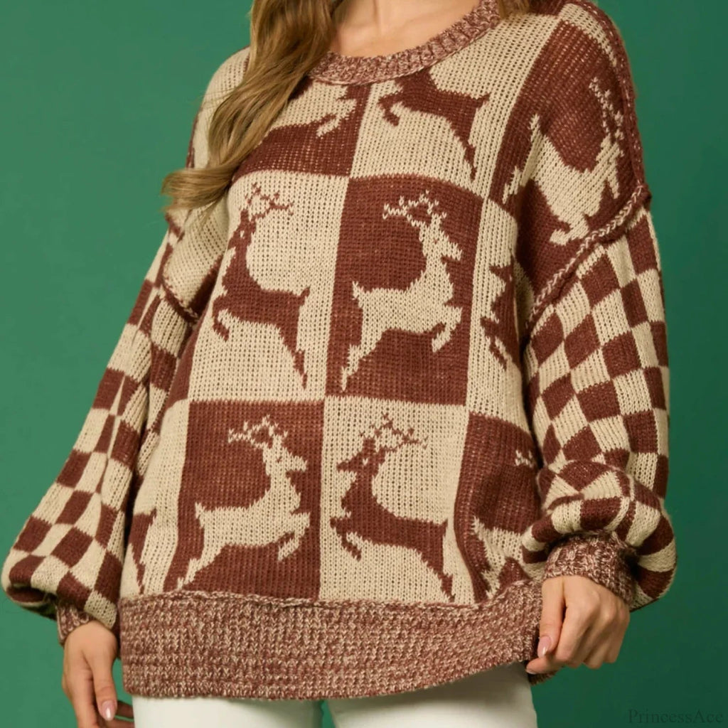 Halloween Round Neck Long Sleeve Aesthetic Gingerbread Loose Sweater