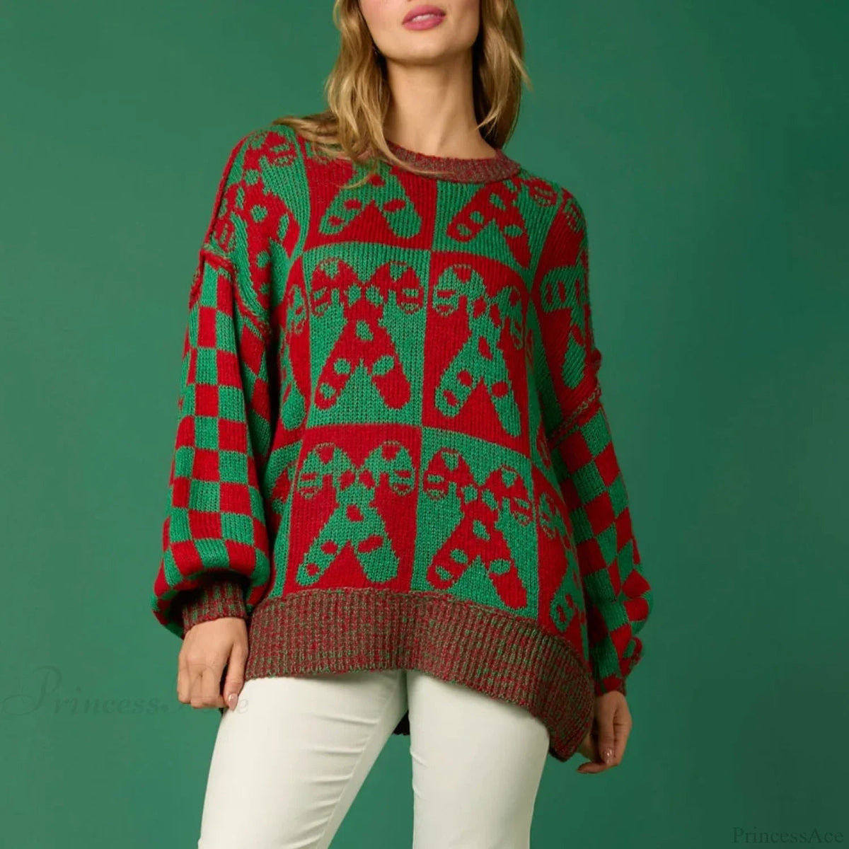 Halloween Round Neck Long Sleeve Aesthetic Gingerbread Loose Sweater