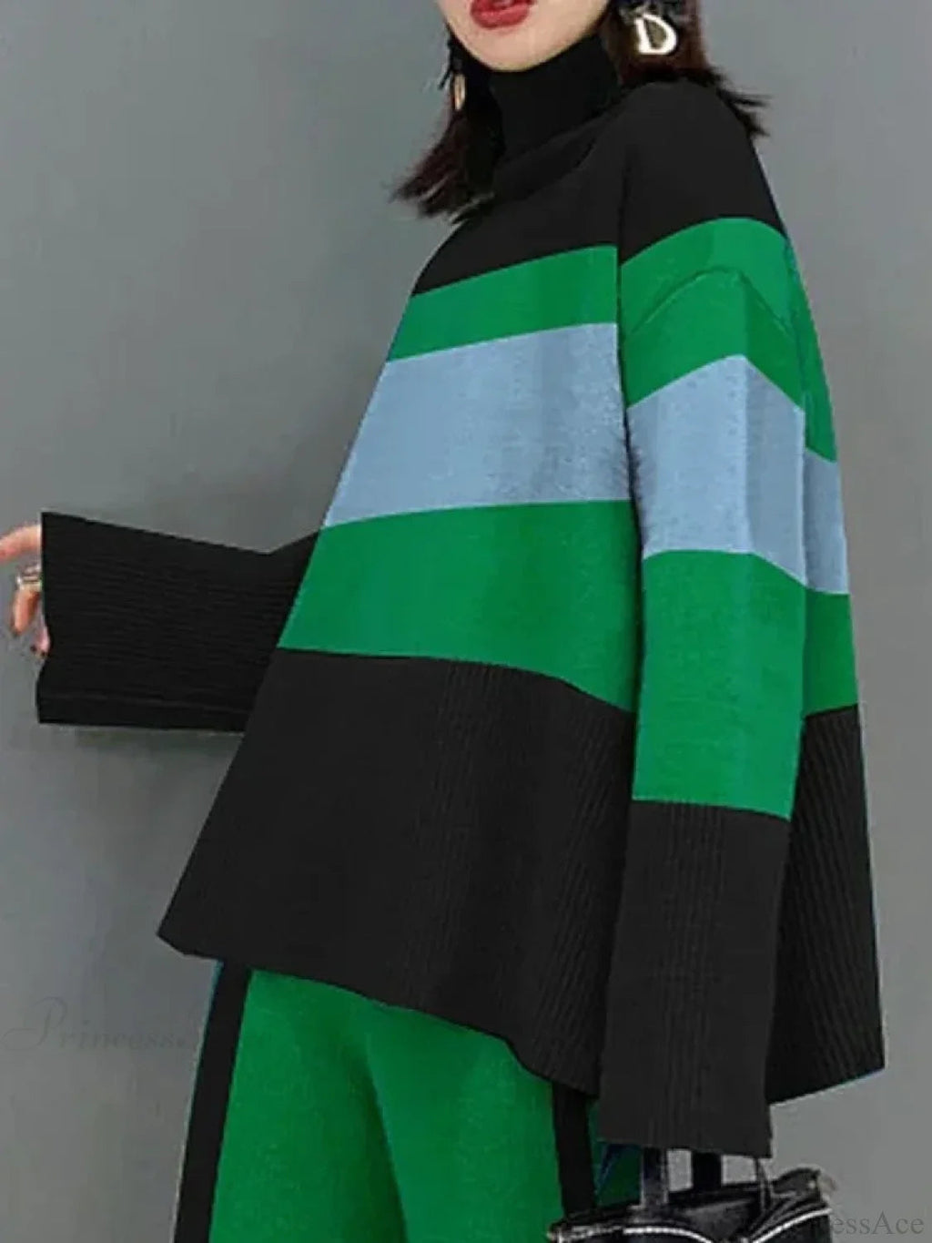 High Neck Flared Sleeves Sweater