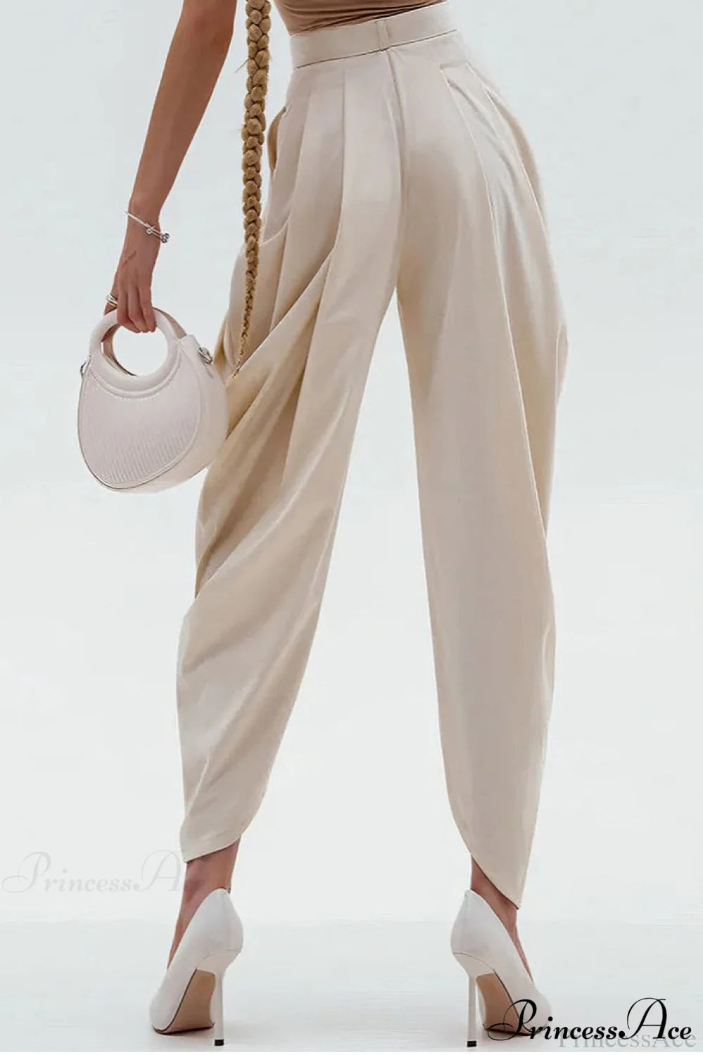High-waisted Loose Drapey Ruched Pants