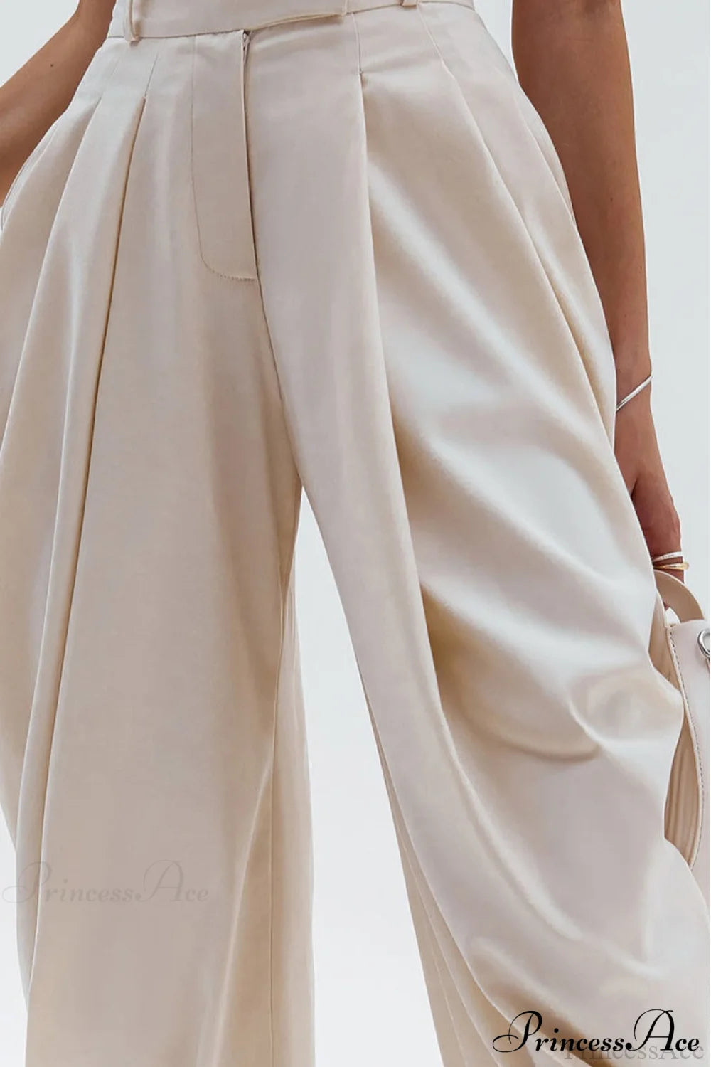 High-waisted Loose Drapey Ruched Pants