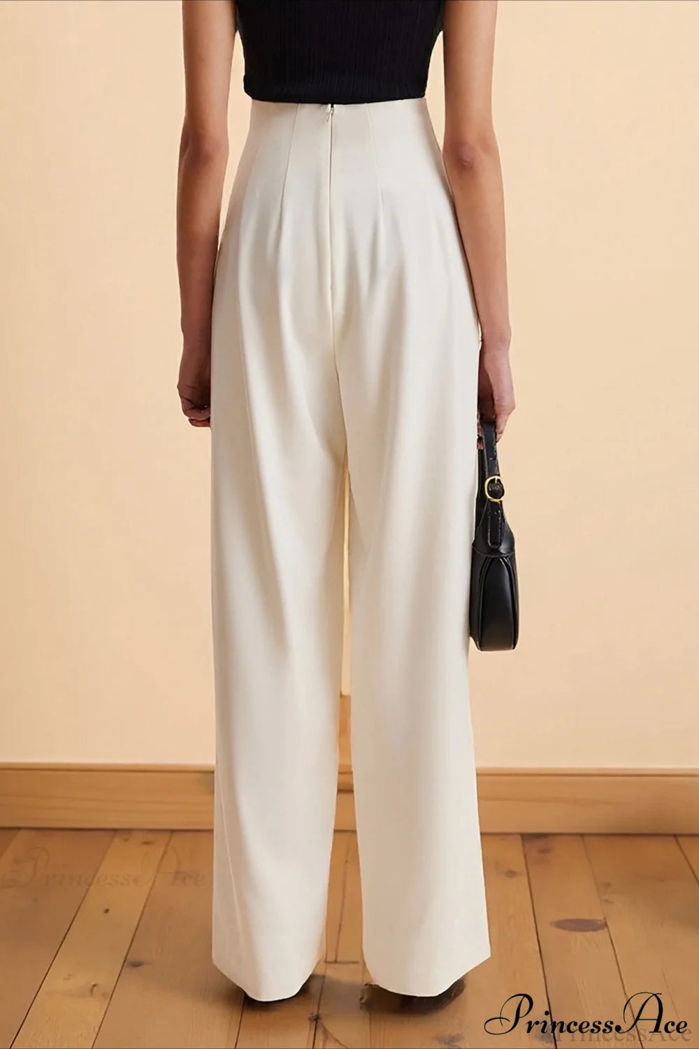 High-waisted Wide-leg Asymmetric Pants
