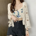 Hollow Out Long Sleeve Shrug Cardigan