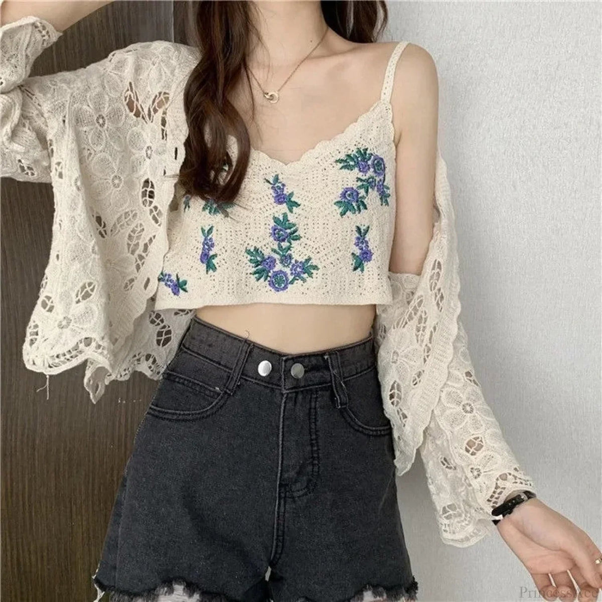 Hollow Out Long Sleeve Shrug Cardigan