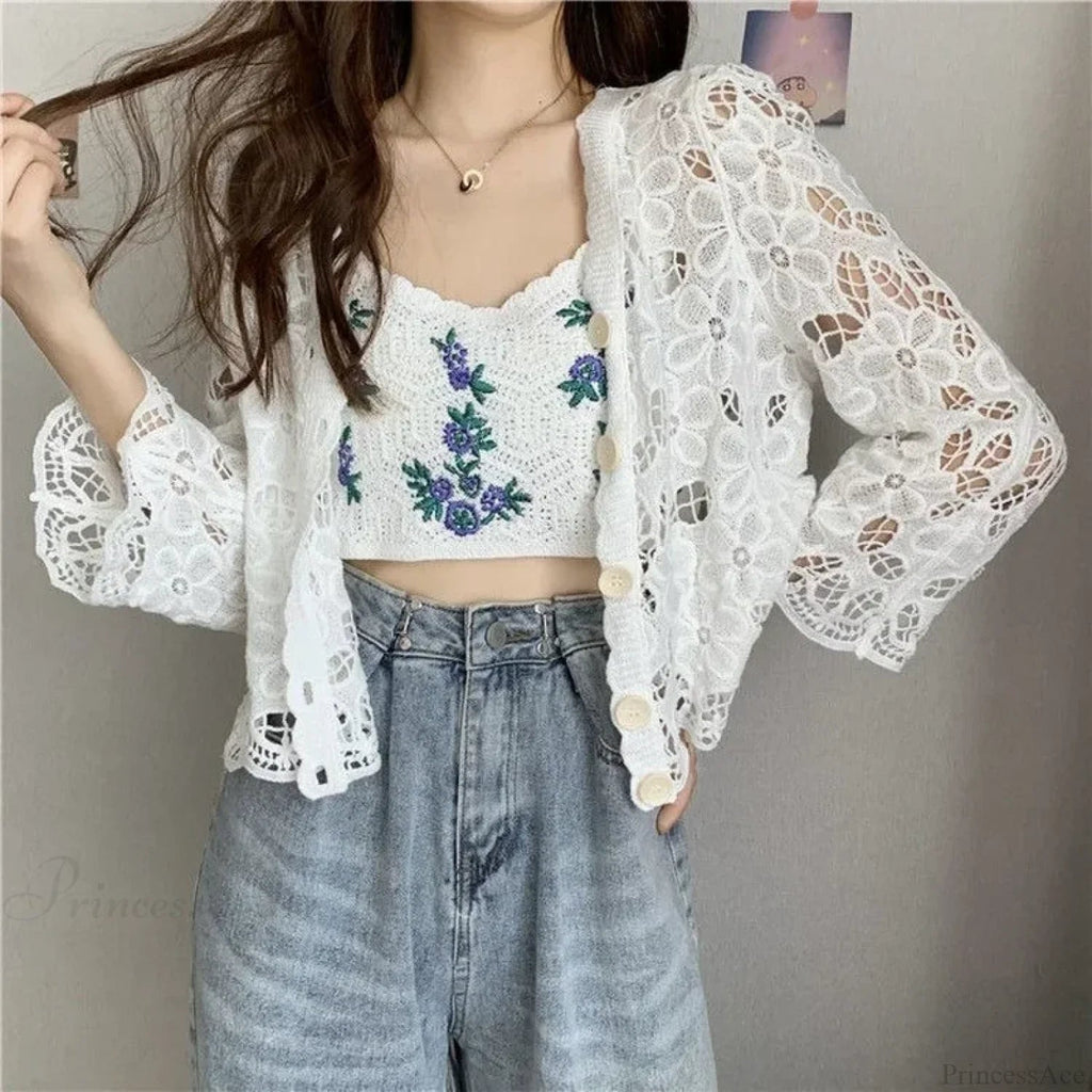 Hollow Out Long Sleeve Shrug Cardigan