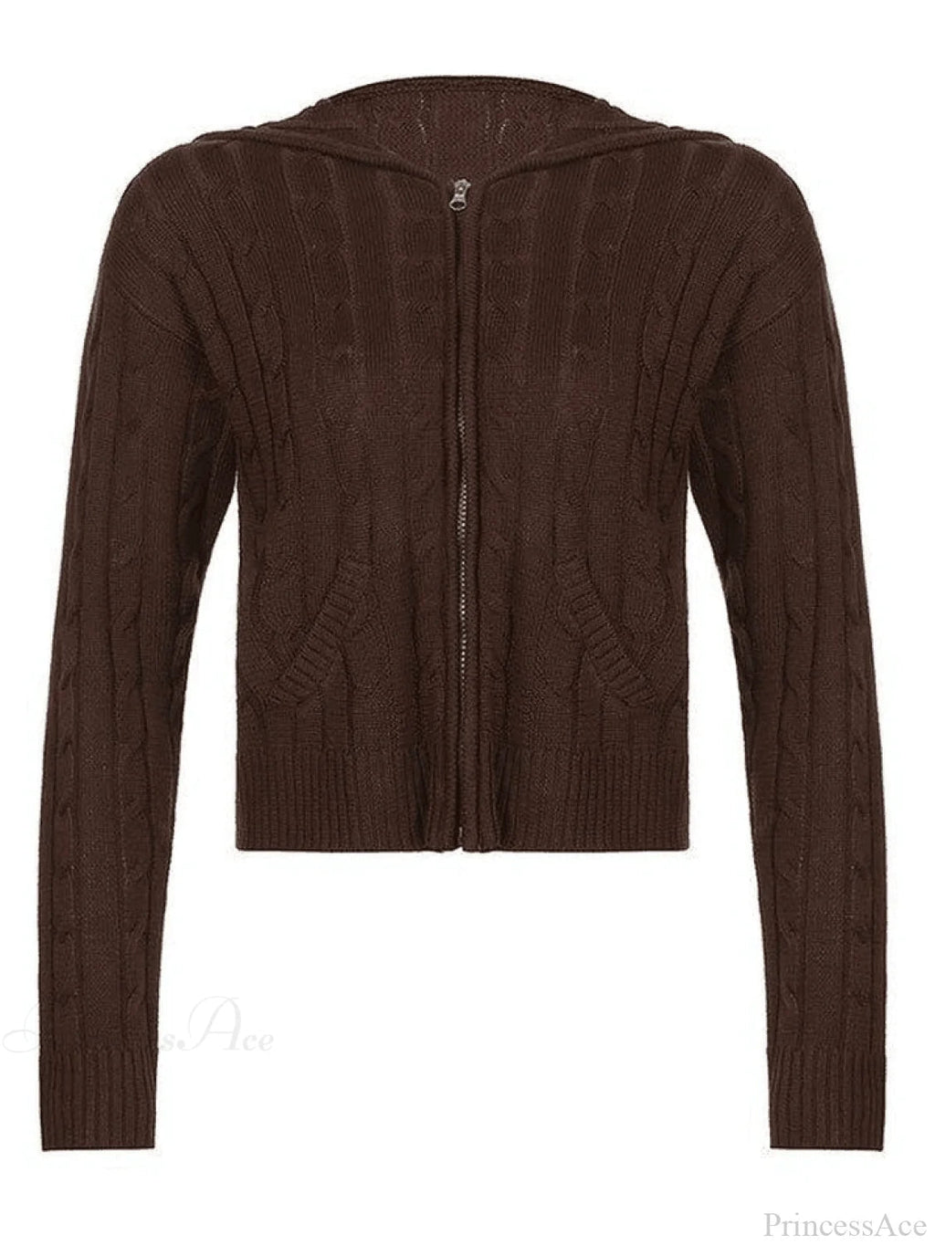 Hooded Button Graceful Front Knit Cardigan