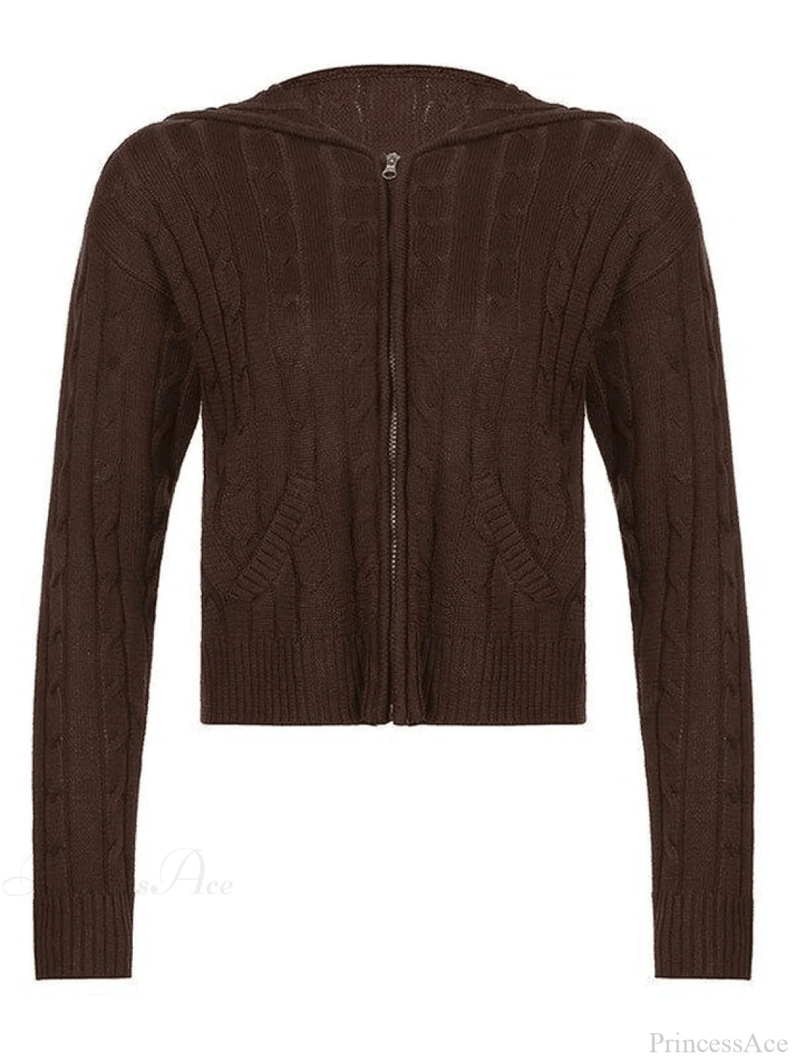Hooded Button Graceful Front Knit Cardigan
