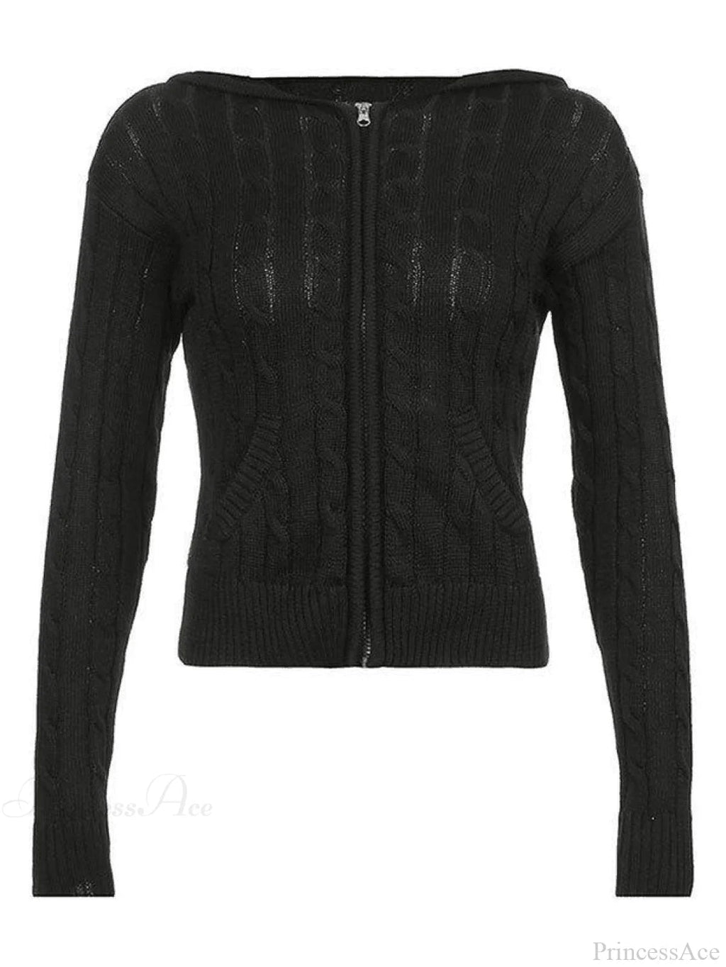 Hooded Button Graceful Front Knit Cardigan