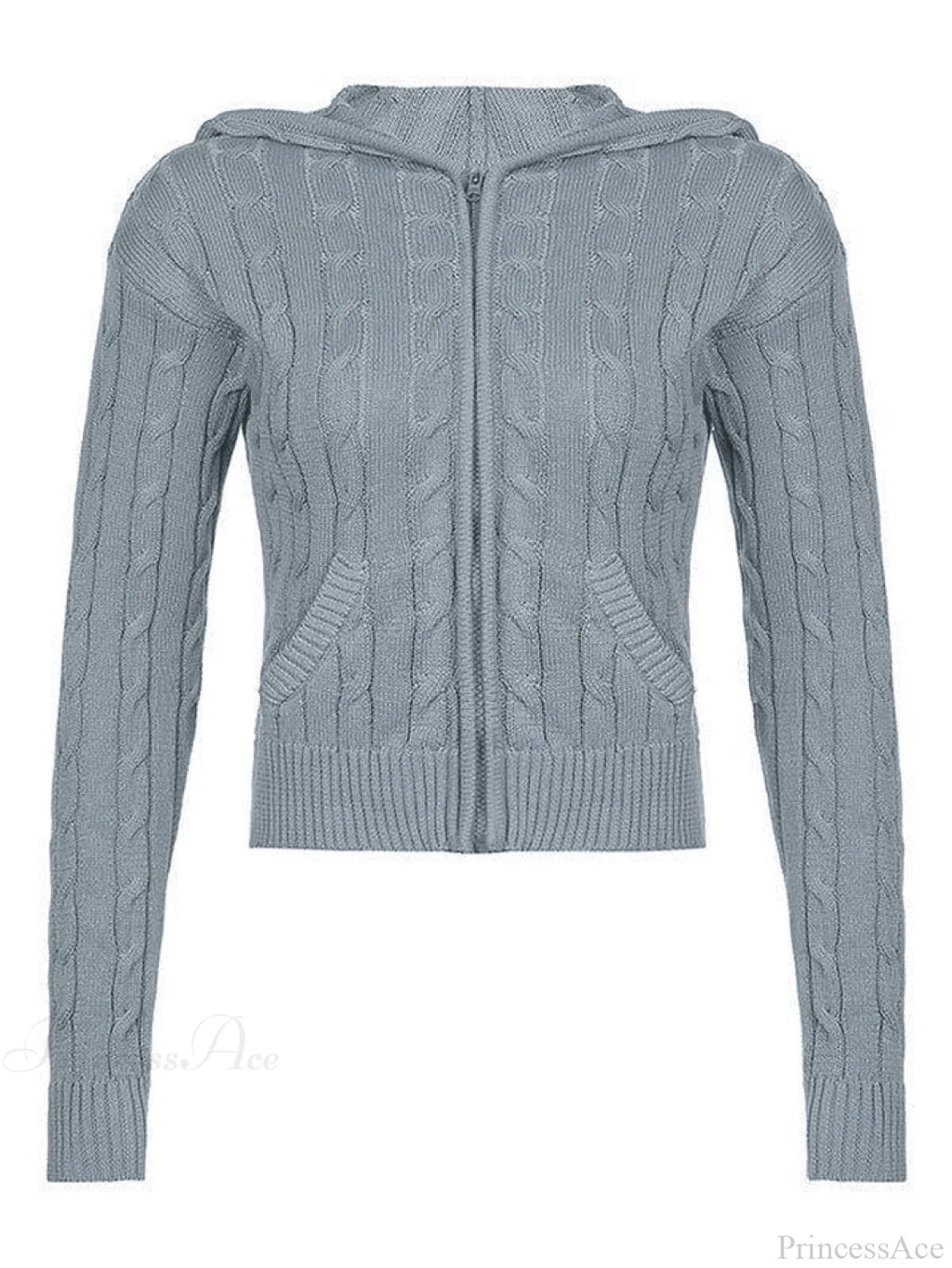 Hooded Button Graceful Front Knit Cardigan