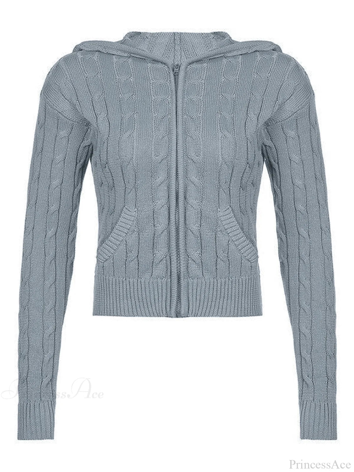 Hooded Button Graceful Front Knit Cardigan