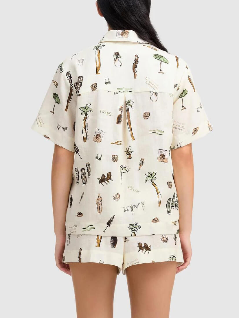 Printed Loose Shorts Two-piece Set