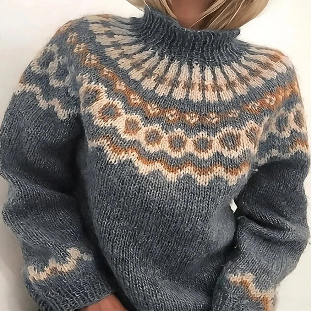Traditional Icelandic Wool Turtleneck Sweater for Winter Wear