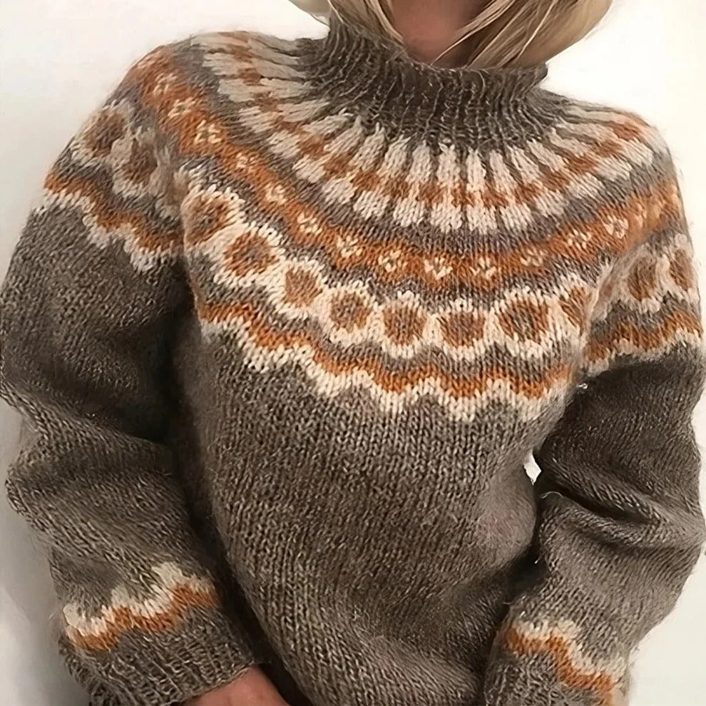 Traditional Icelandic Wool Turtleneck Sweater for Winter Wear