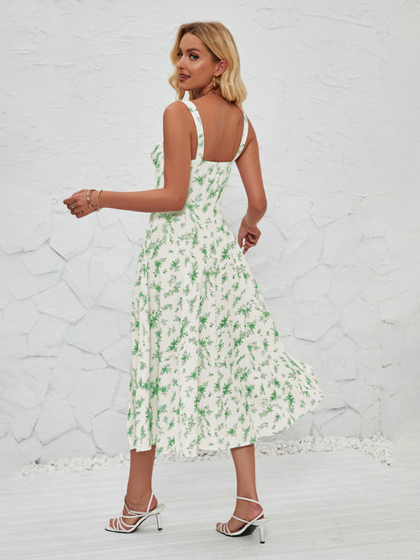Sleeveless Summer Midi Dress With Leg Slit