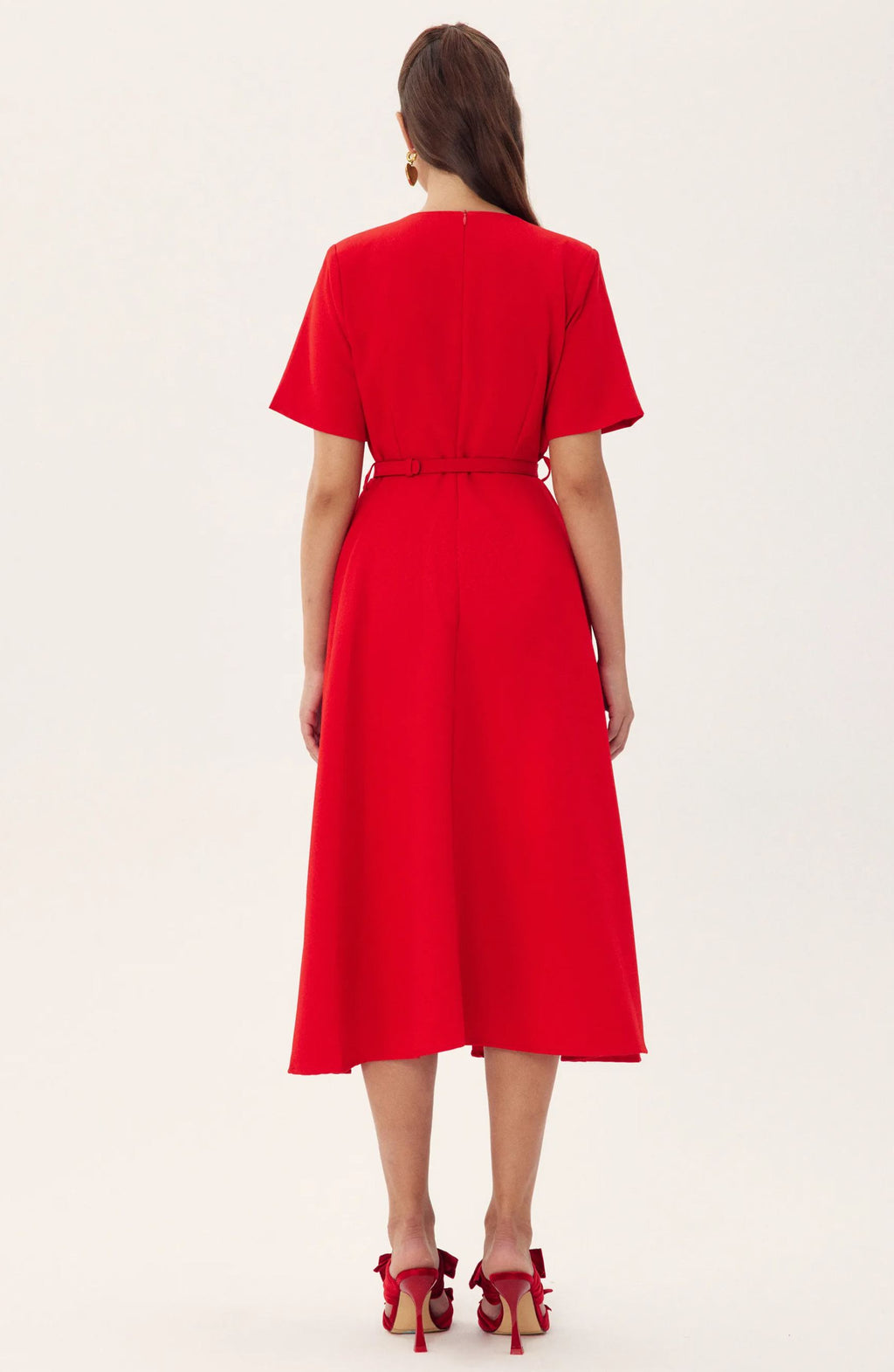 Grace Applique Short Sleeve Midi Dress