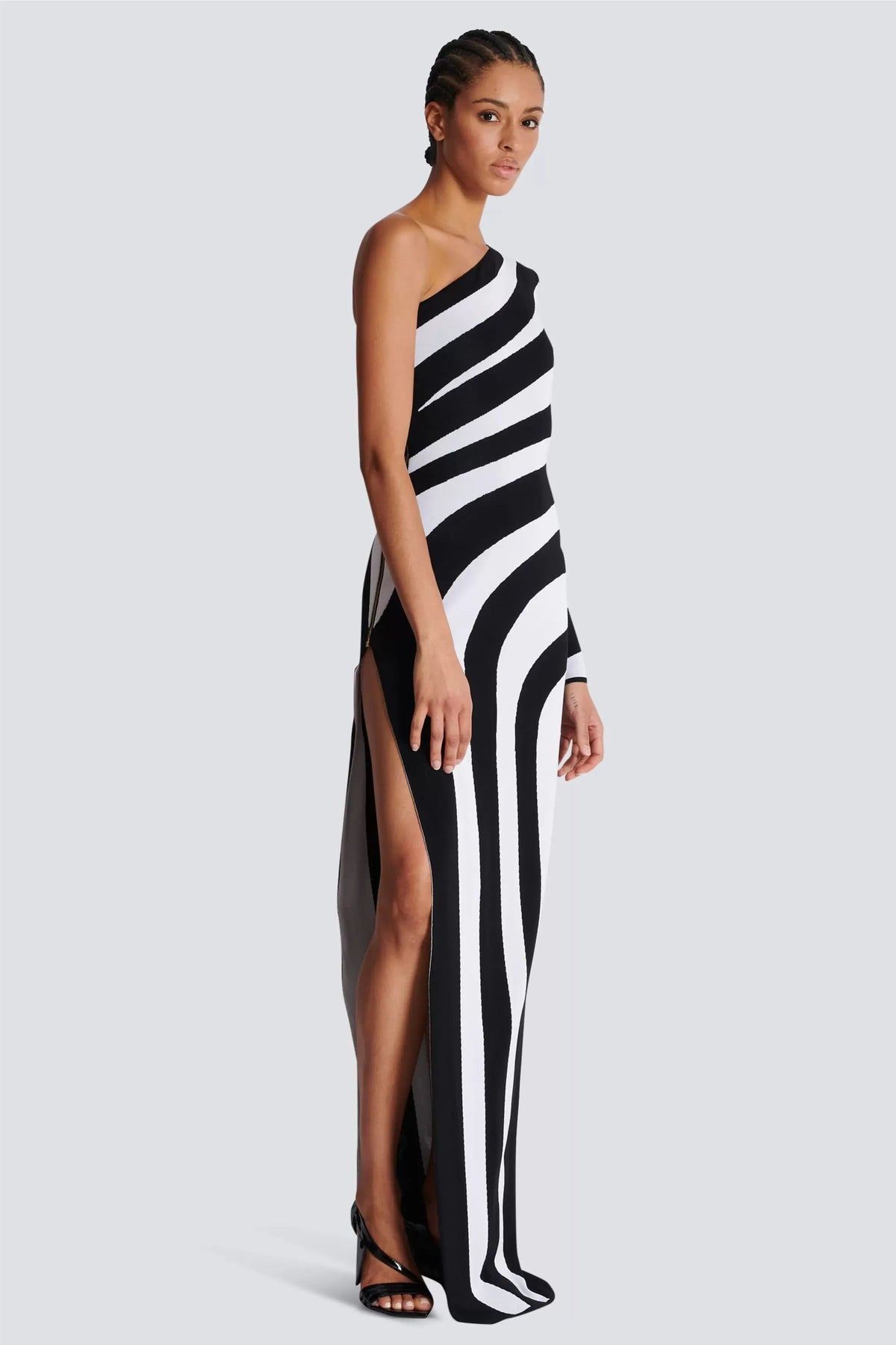 Kimberley One Shoulder Striped Knit Maxi Dress
