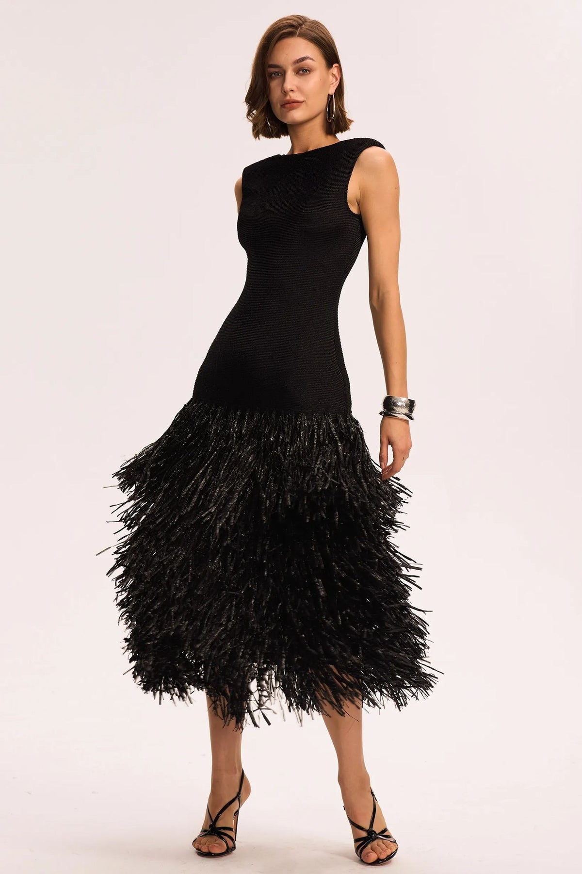 Mavis Backless Tassels Knit Midi Dress