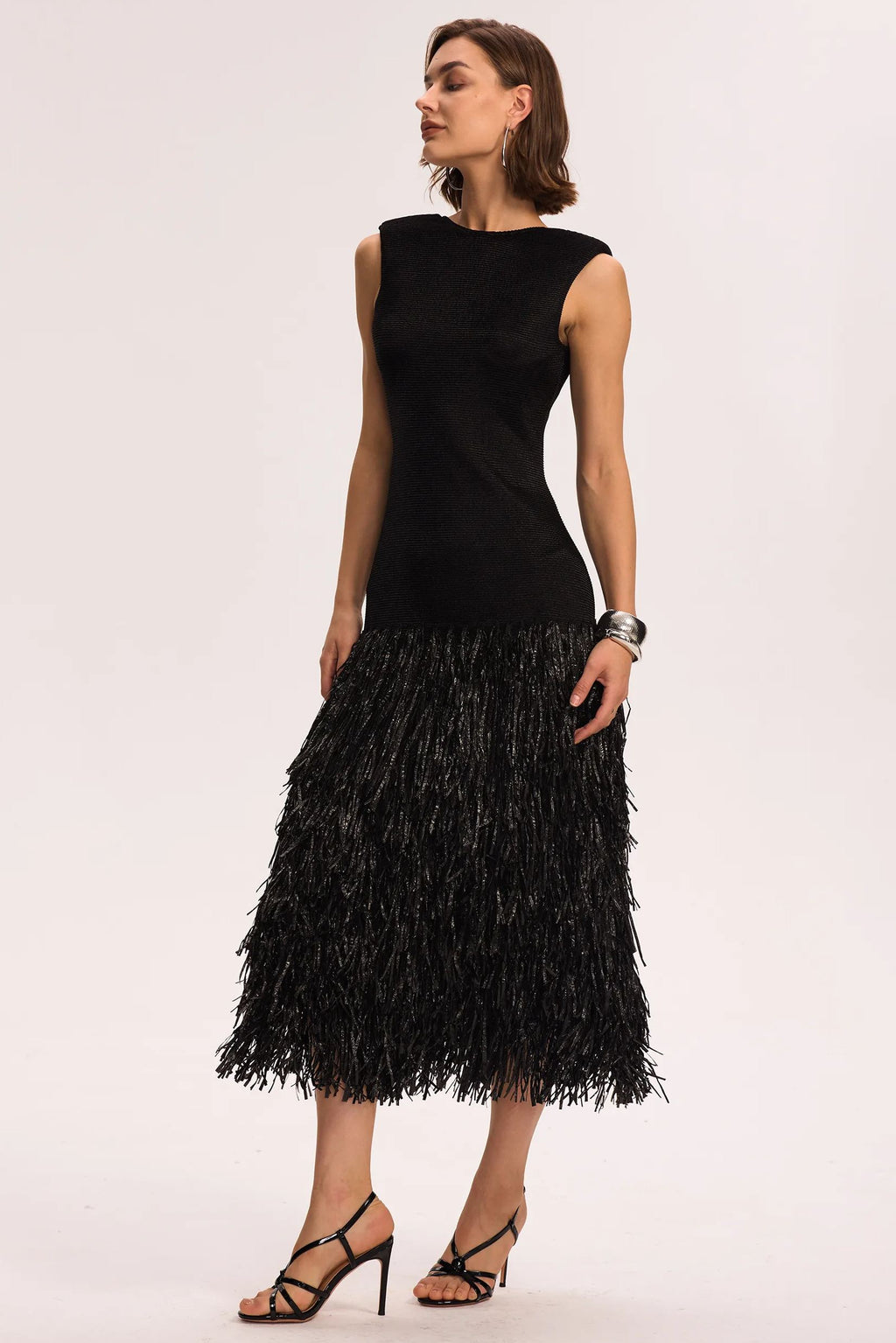 Mavis Backless Tassels Knit Midi Dress