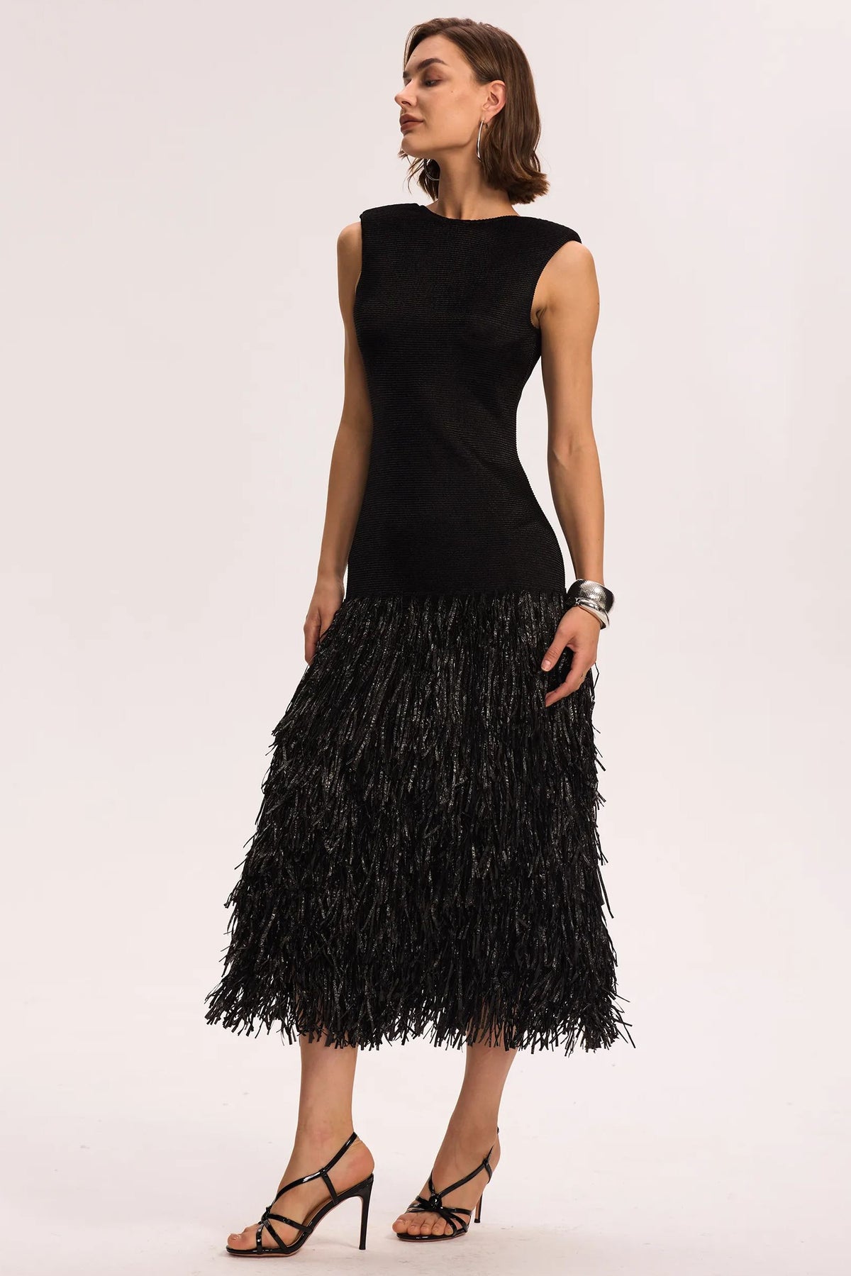 Mavis Backless Tassels Knit Midi Dress