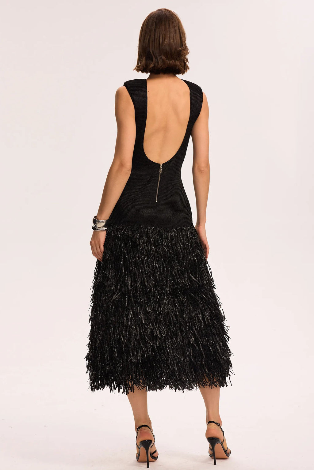 Mavis Backless Tassels Knit Midi Dress