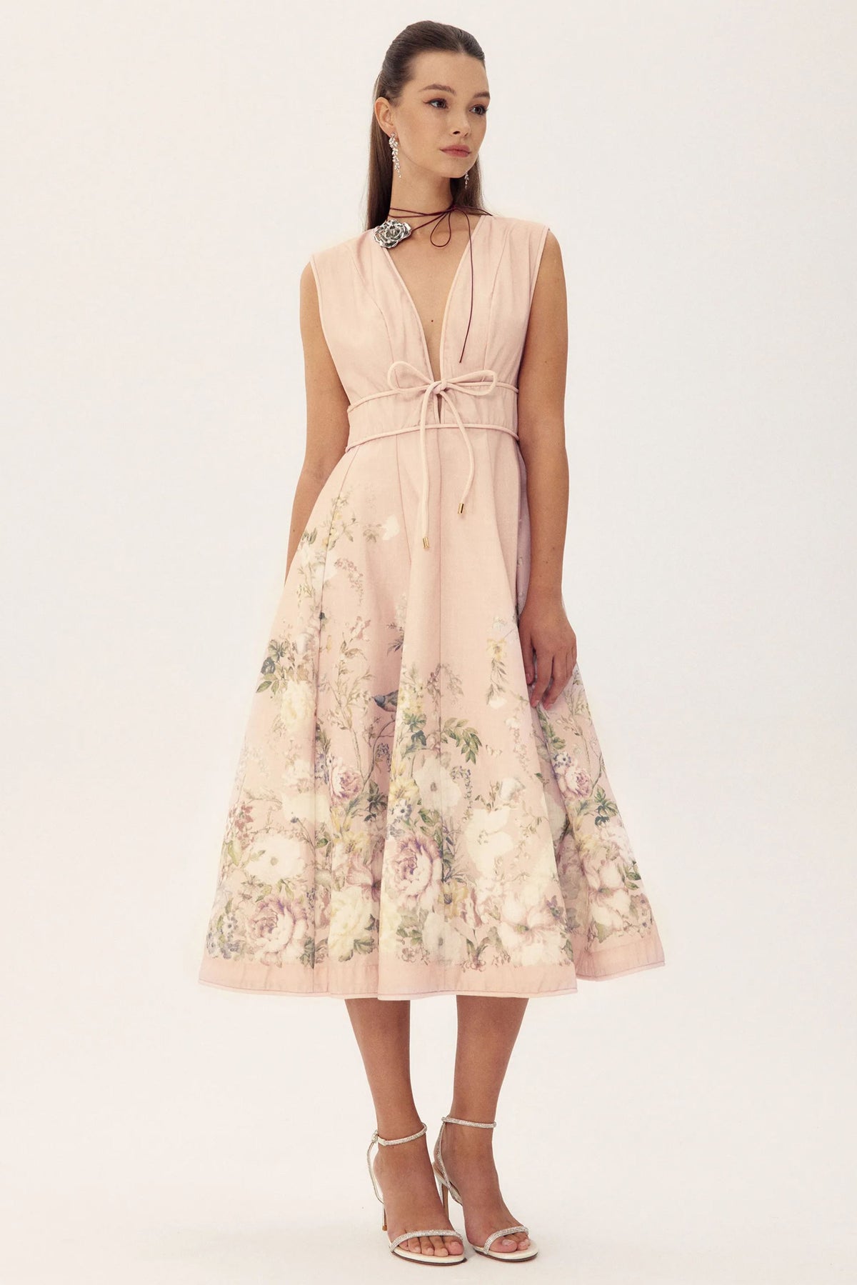 Hannah Printed Sleeveless Midi Dress