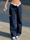 Foldable Waist Y2k Straight Leg Pants