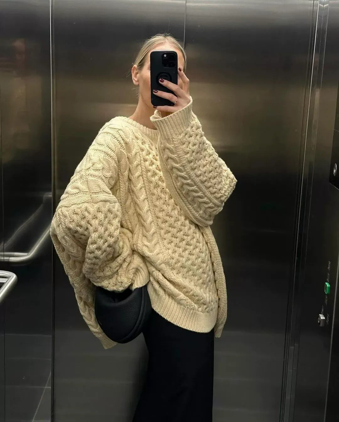 Azalea Textured Loose Knit Sweater