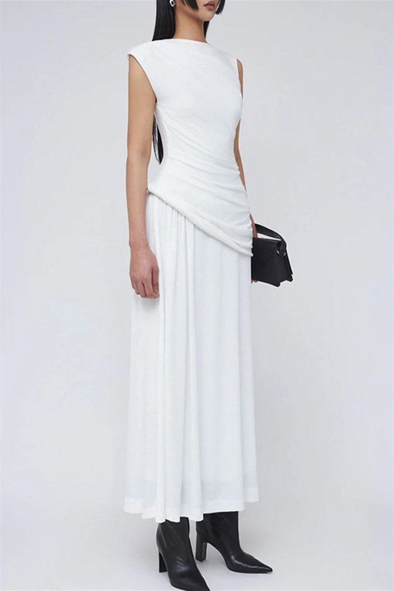 Janet Sleeveless Pleated Maxi Dress