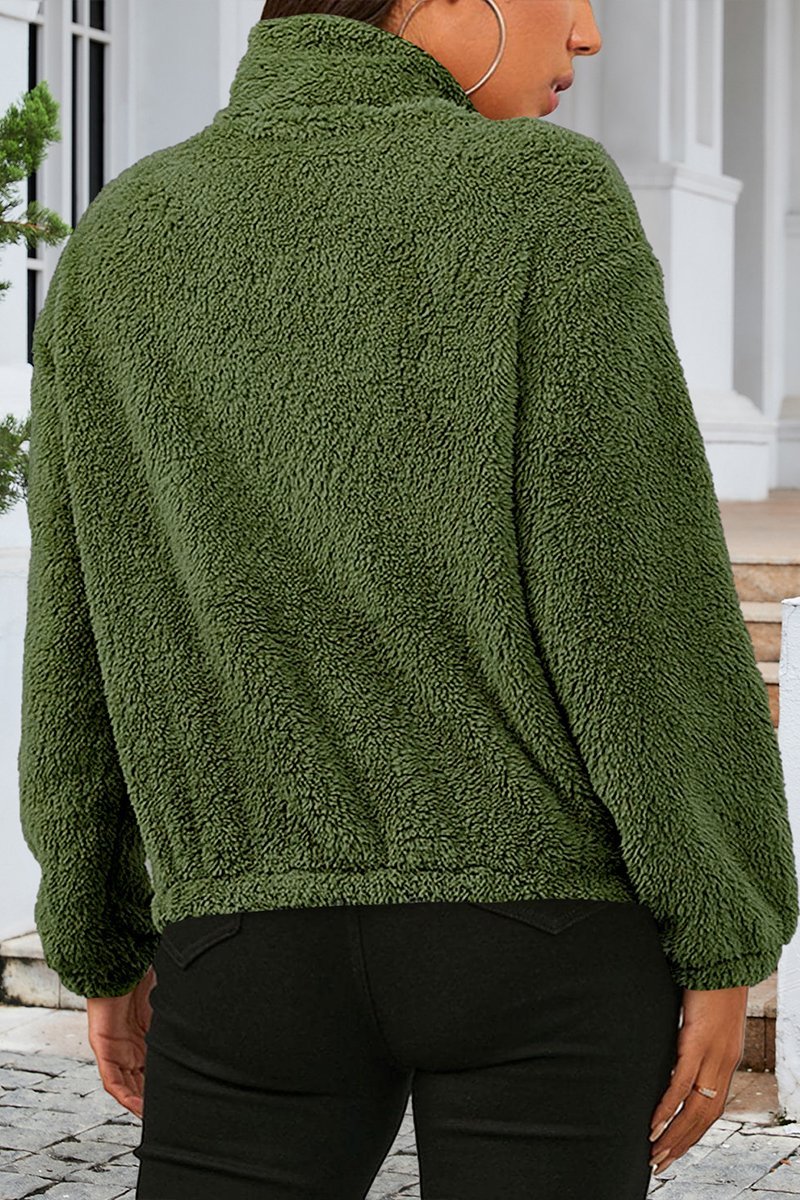 Plush Loose Warm Long-sleeved Cardigan Jacket