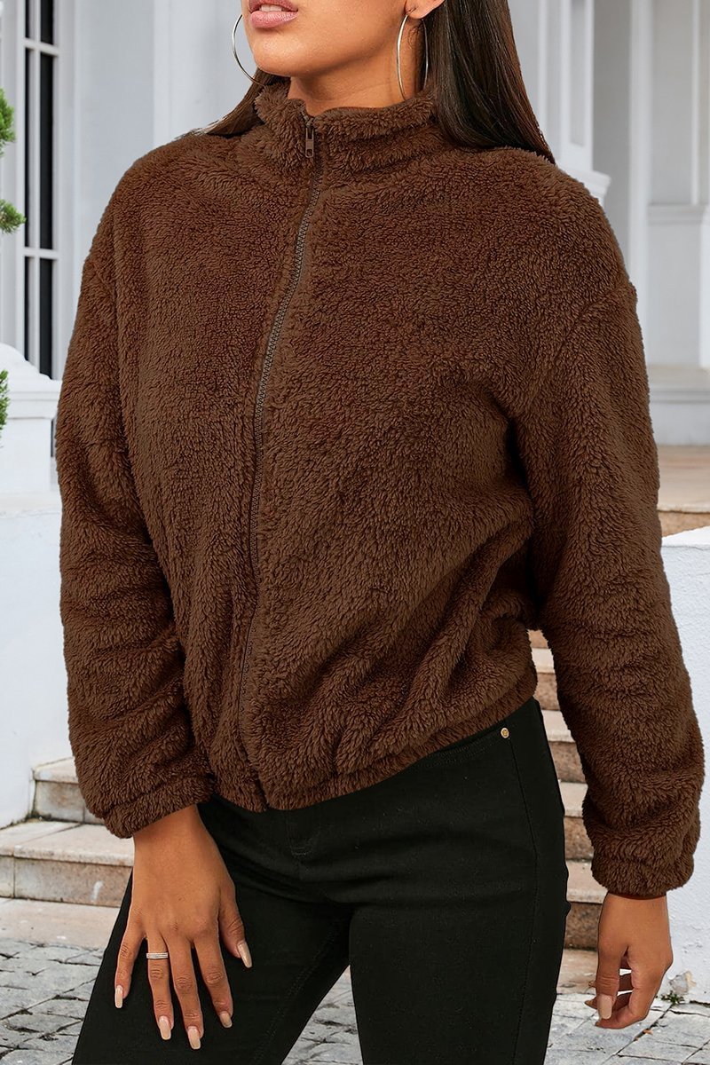 Plush Loose Warm Long-sleeved Cardigan Jacket