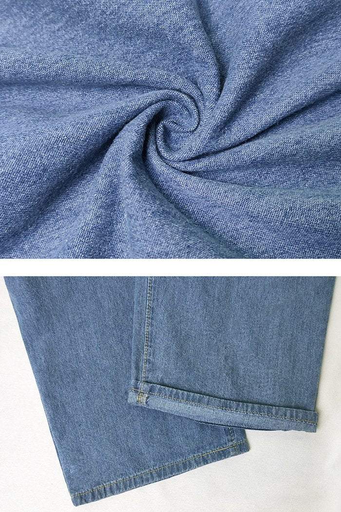 High Waist Slim Wide Leg Pants Loose Mopping Pants Denim Trousers