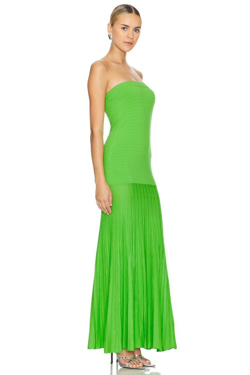 Madeline Strapless Pleated Maxi Dress